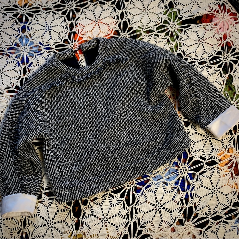 80’s Static Cropped Popcorn Sweater